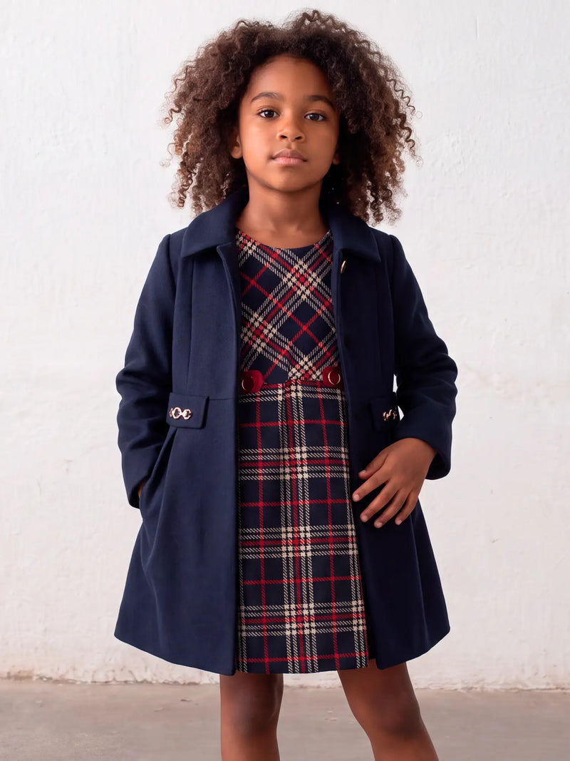 Mayoral Pleated Coat - Navy