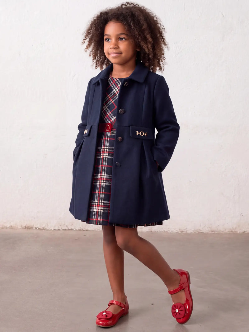 Mayoral Pleated Coat - Navy