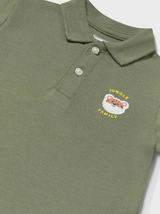 Closer view of the Mayoral polo shirt.