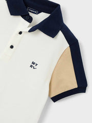 Closer view of the Mayoral polo shirt.