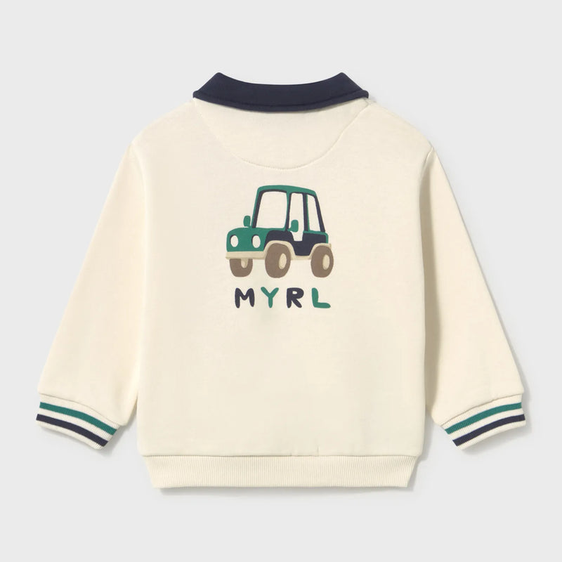 Rear view of the Mayoral polo sweatshirt.