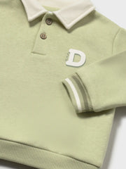 Closer view of the Mayoral polo sweatshirt.