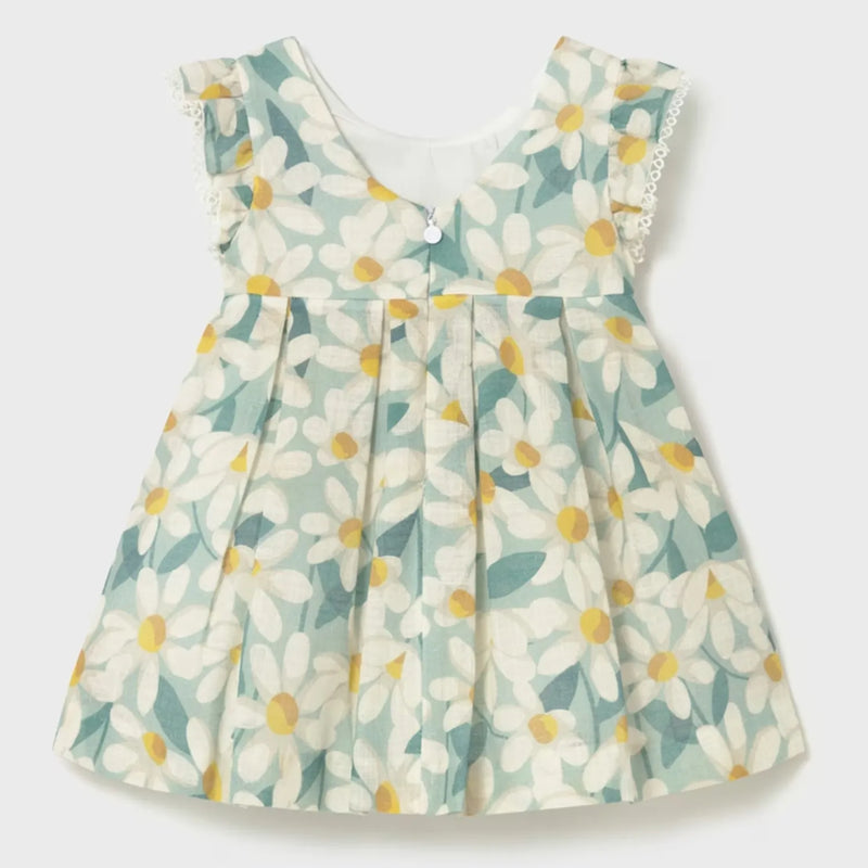 Back of the Mayoral green printed dress.