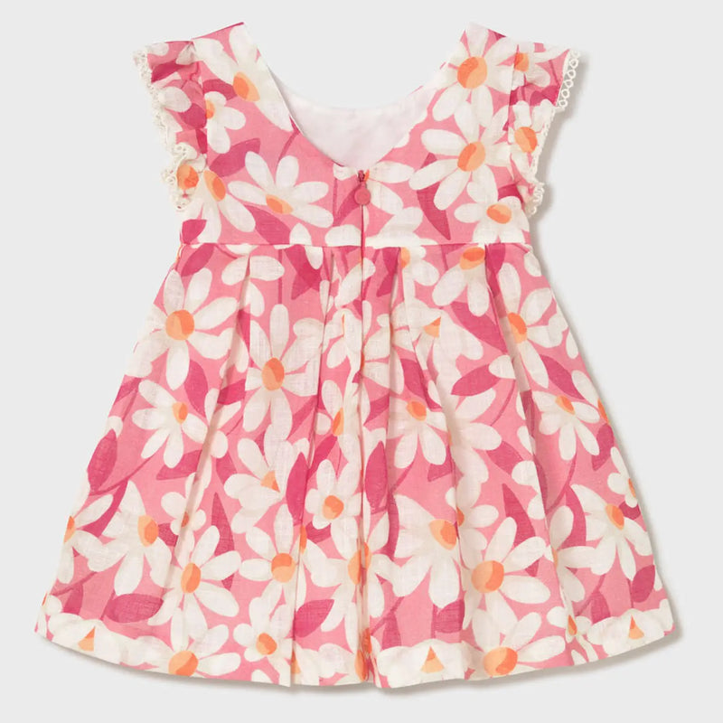 Back of the Mayoral pink printed dress.