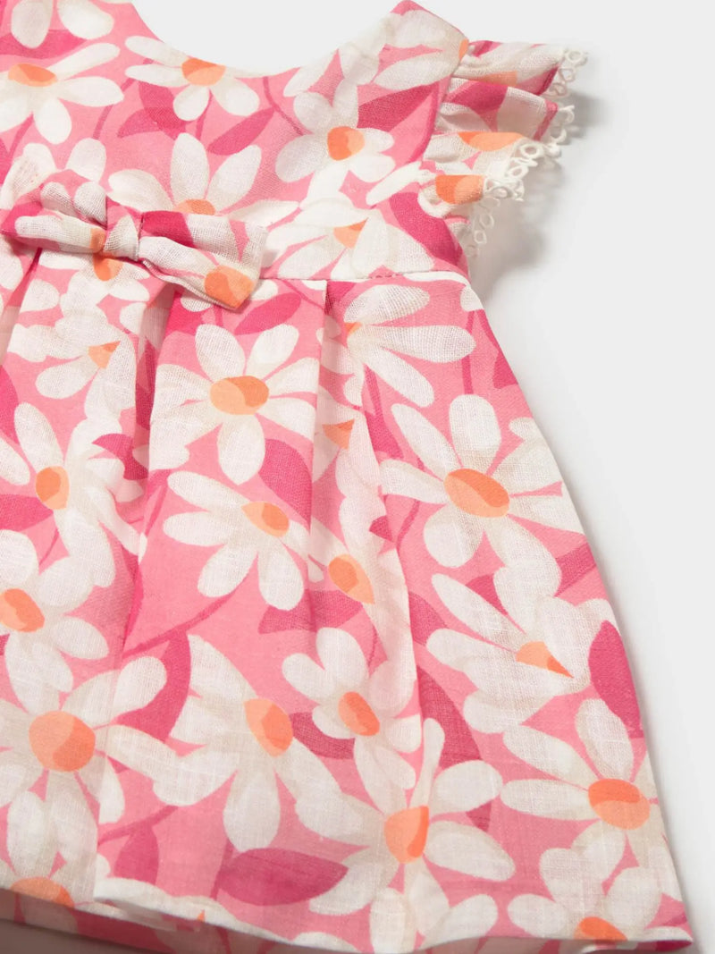 Closer view of the Mayoral printed dress.