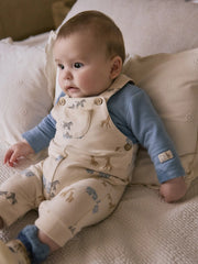 Baby boy wearing the Mayoral safari romper.