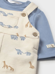 Mayoral safari romper with beautiful safari animal pattern.