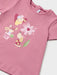 Closer view of the Mayoral baby girl's pink t-shirt. 