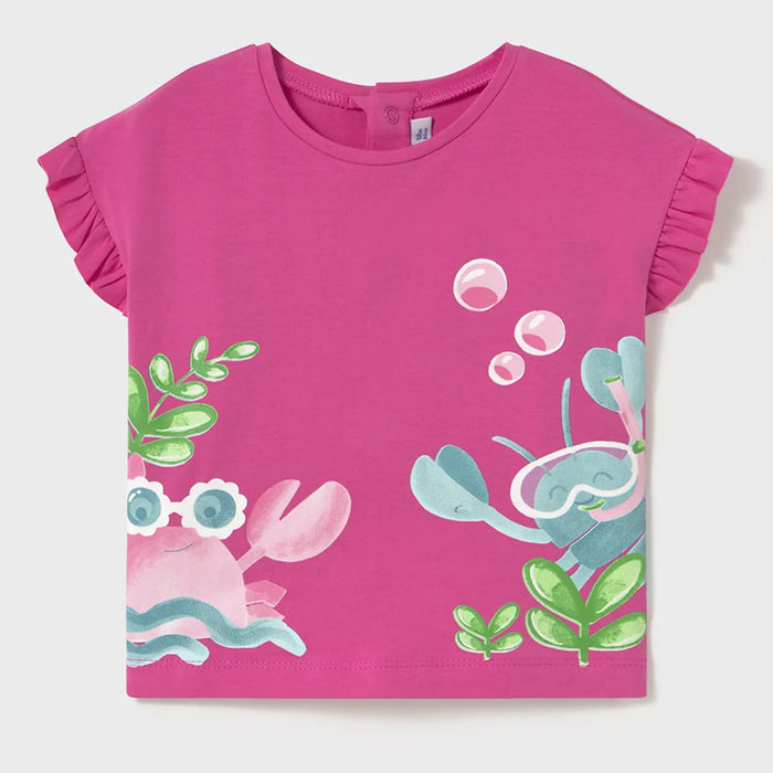 Baby girl's fuchsia pink t-shirt.