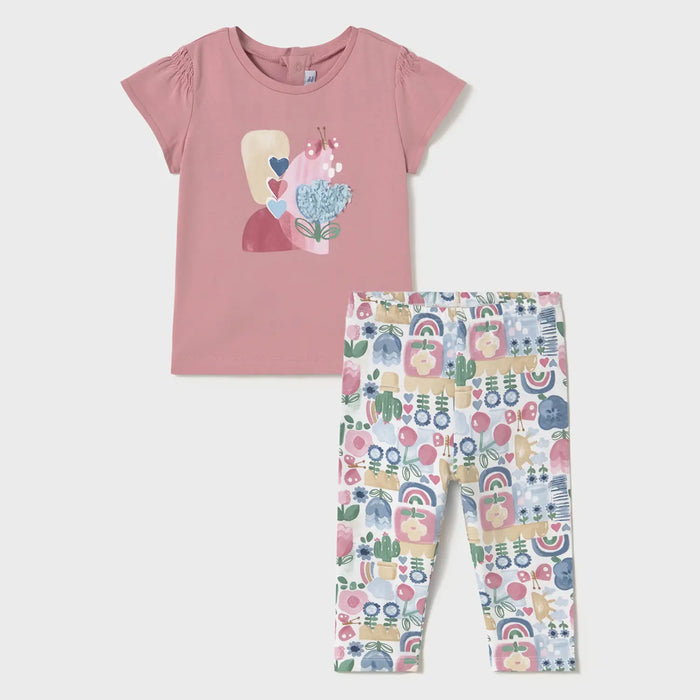 Mayoral baby girl's printed leggings set - 01049.