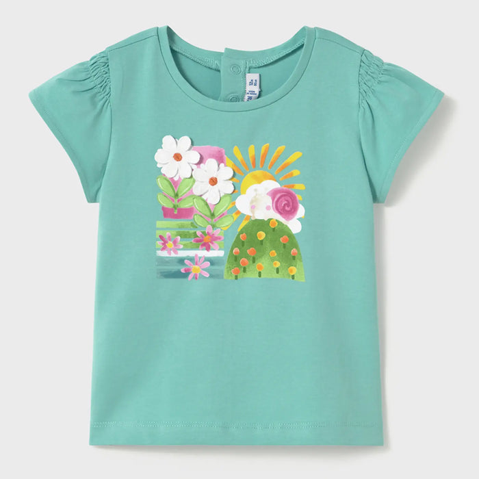 Baby girl's green t-shirt.