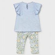 Back of the Mayoral blue printed leggings set.