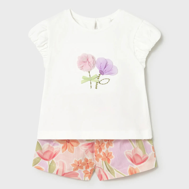 Mayoral Printed Shorts Set - Blossom