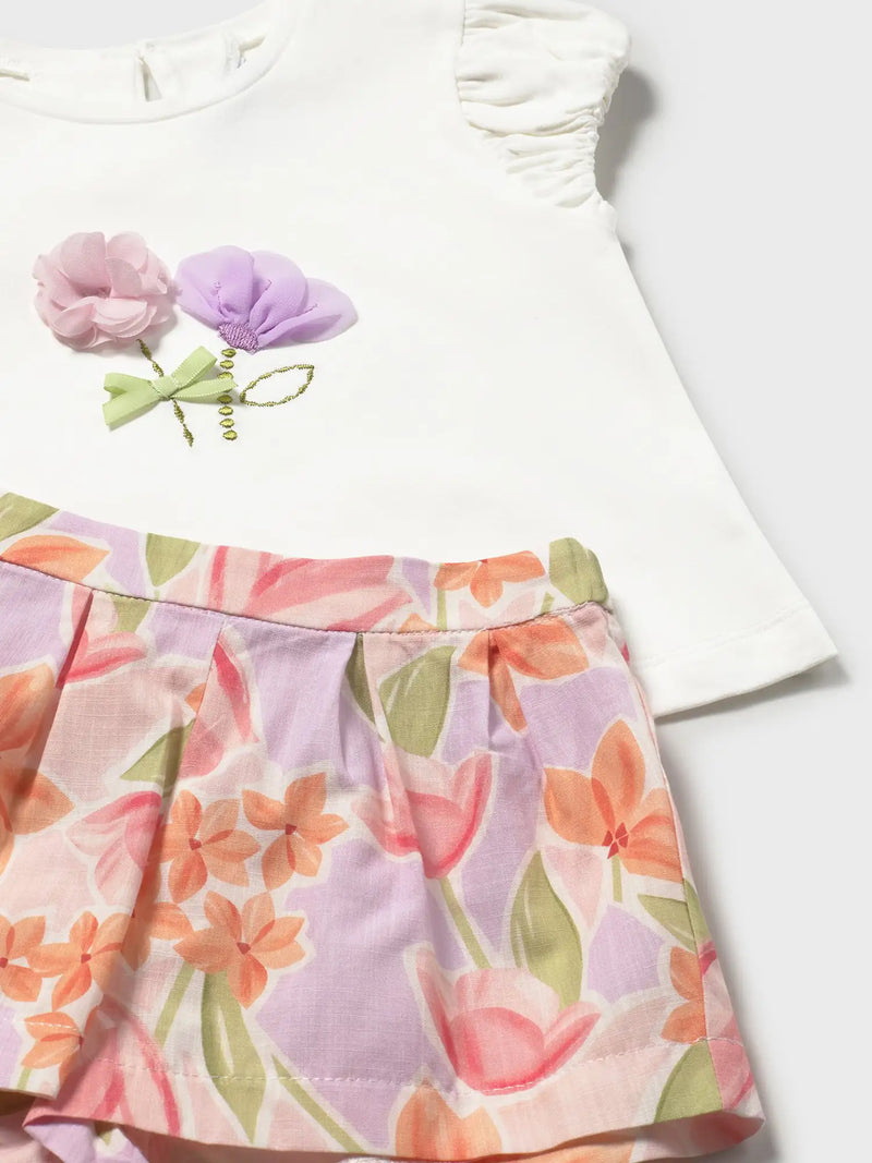 Mayoral Printed Shorts Set - Blossom