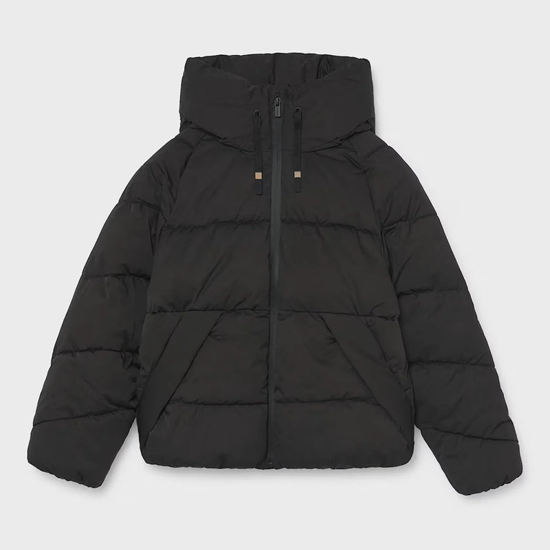 Mayoral girl's black puffer jacket - 07444.