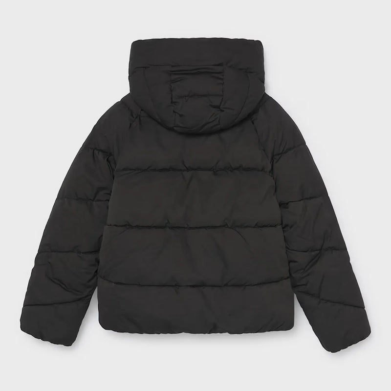 Rear view of the Mayoral puffer jacket.