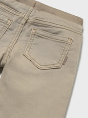 Closer view of the Mayoral pull up trousers.