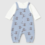 Back of the Mayoral blue puppy print romper.