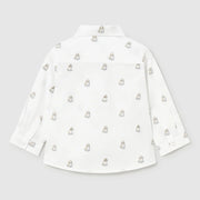 Back of the Mayoral white puppy print shirt.