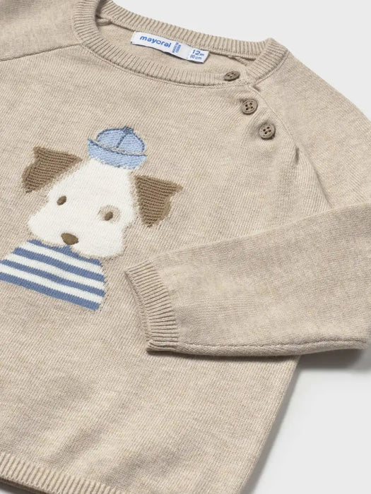 Closer view of the Mayoral puppy sweater.