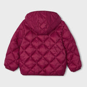 Back of the Mayoral red quilted coat.