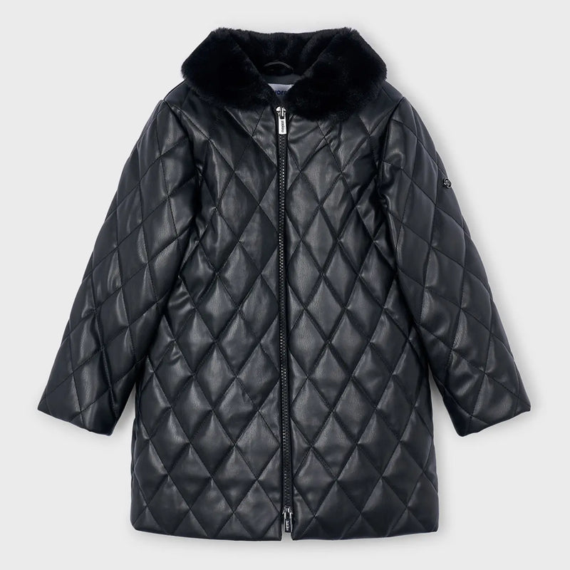 Mayoral black quilted coat - 04445.