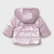 Back of the Mayoral pink reversible coat.