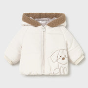 Mayoral cream coat with plain cream side.