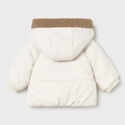 Back of the Mayoral cream reversible coat.