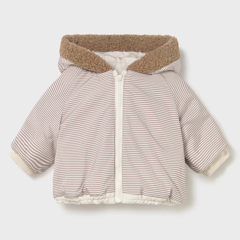 Mayoral reversible coat with striped side.