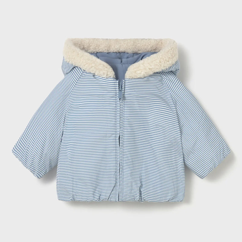 Mayoral reversible coat with striped side.