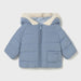 Mayoral reversible coat with plain blue side.