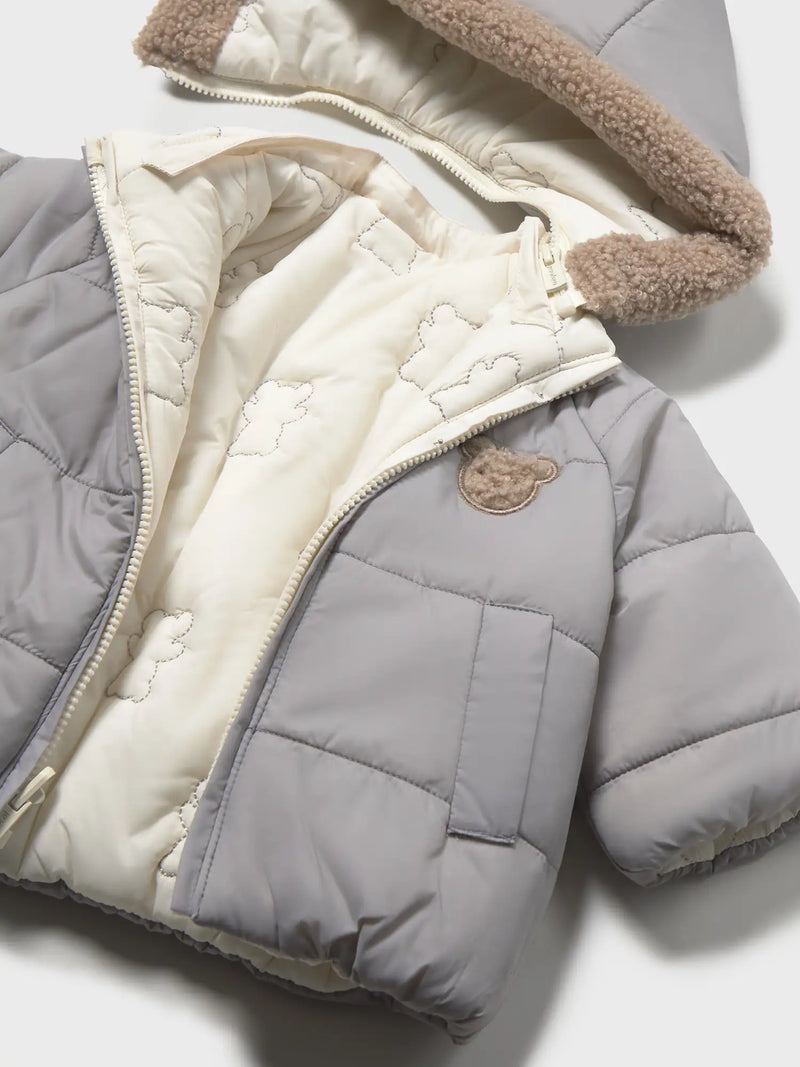 Closer look at the Mayoral reversible coat.