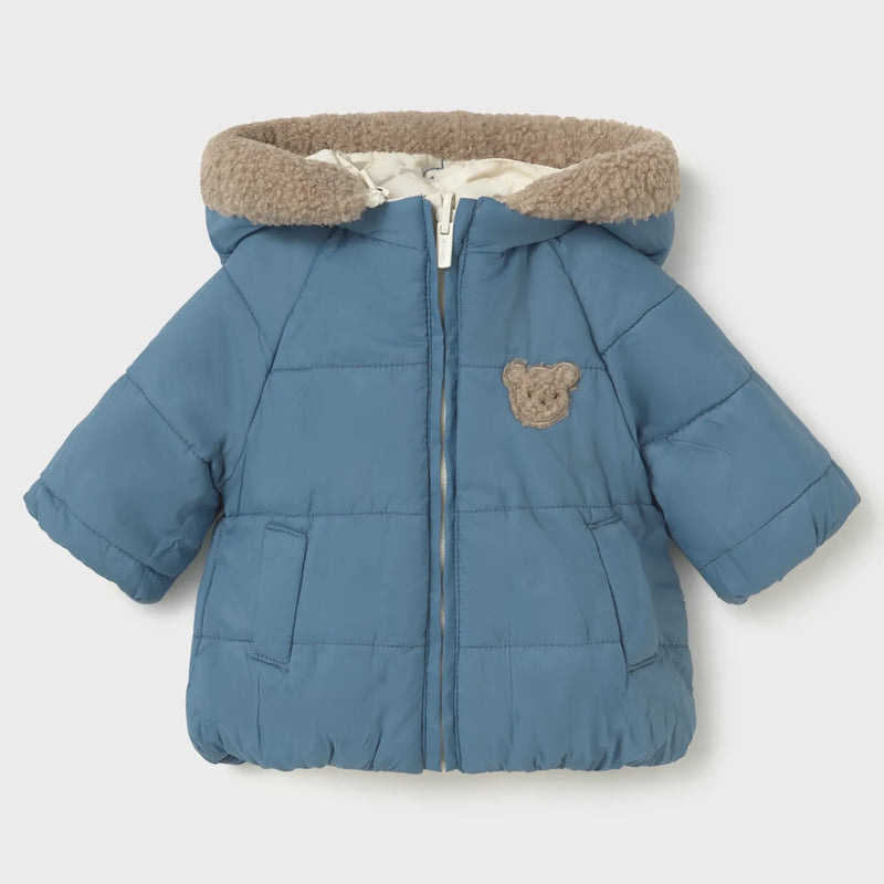 Green side of the Mayoral baby boy's reversible coat.