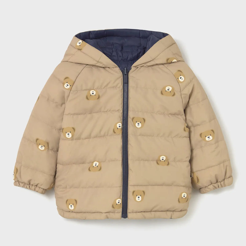 Tan side of the Mayoral reversible coat.