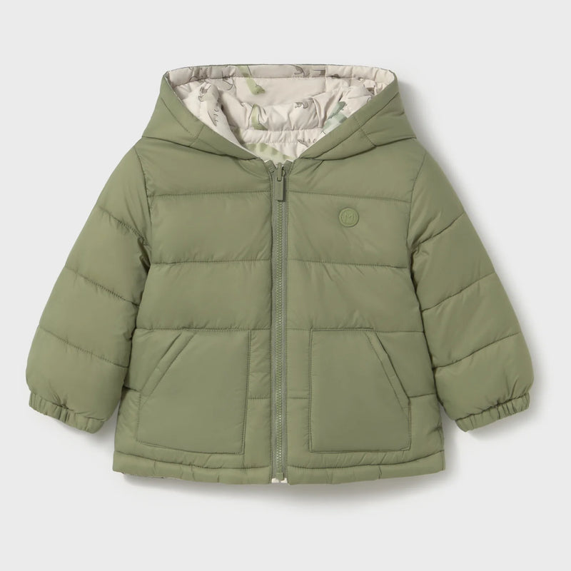 Green side of the Mayoral baby boy's reversible coat.