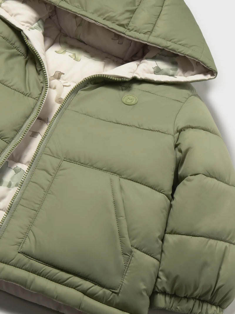 Closer look at the Mayoral reversible coat.