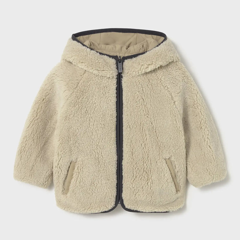 Quilted side of the baby boy's reversible jacket.