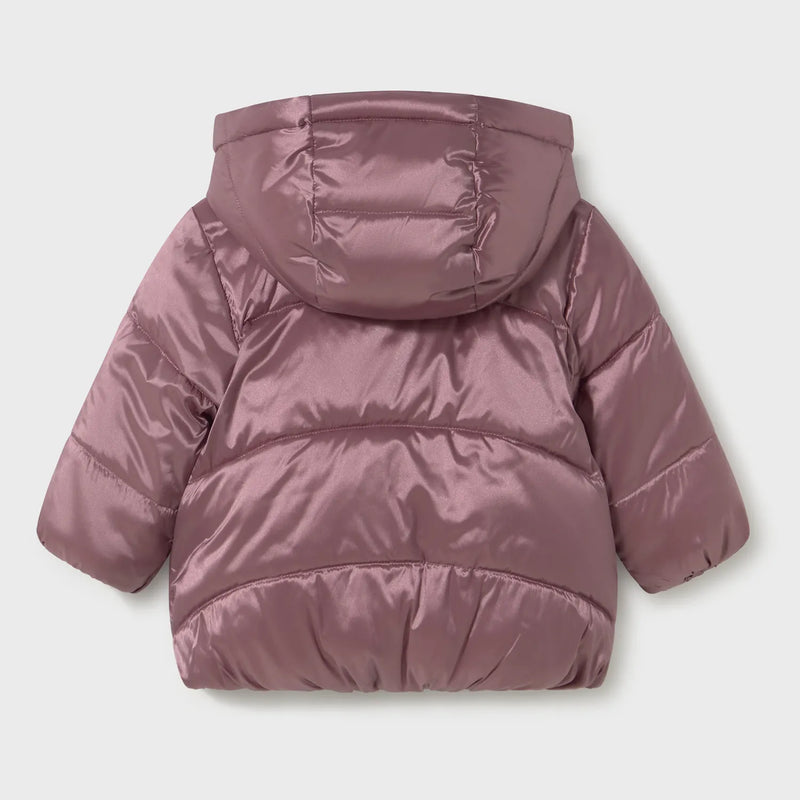 Back of the Mayoral purple reversible coat.