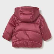 Back of the Mayoral pink reversible coat.