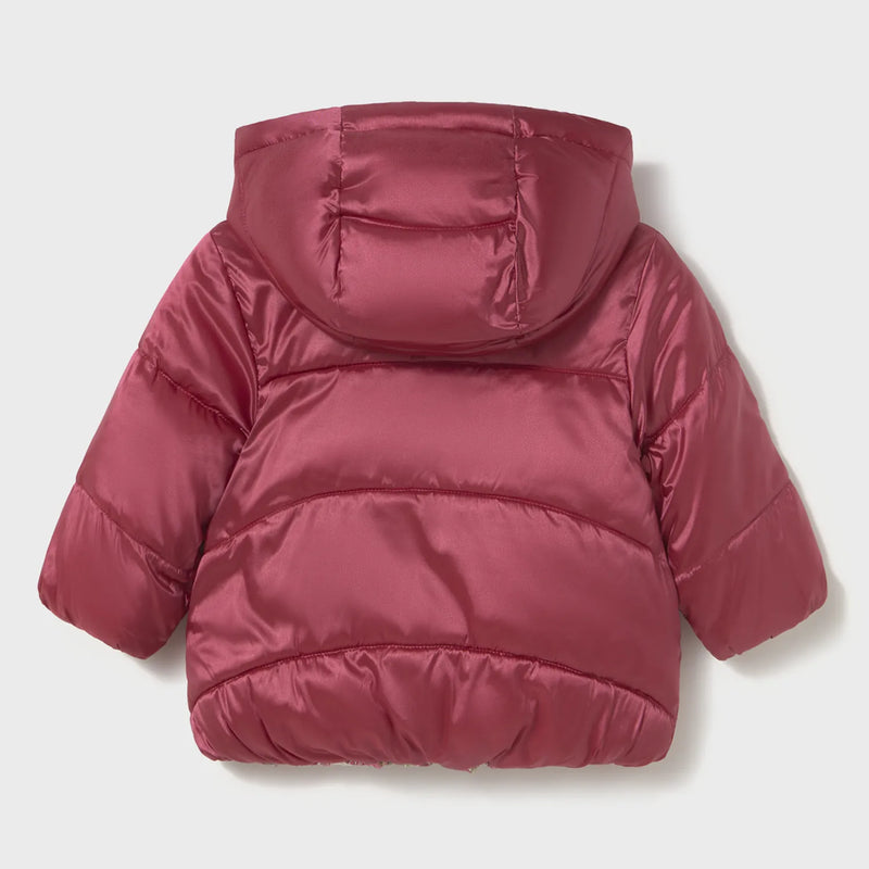 Back of the Mayoral pink reversible coat.