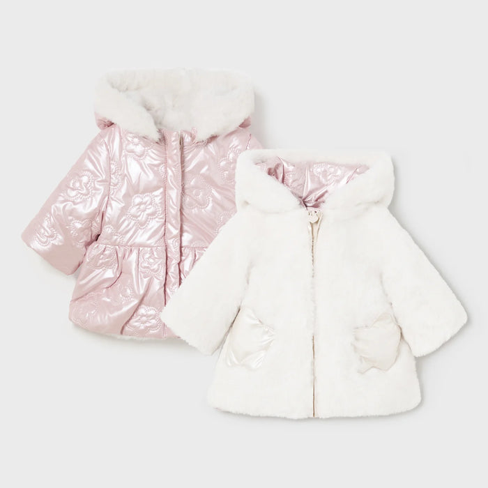 Mayoral baby girl's reversible coat - 02454.