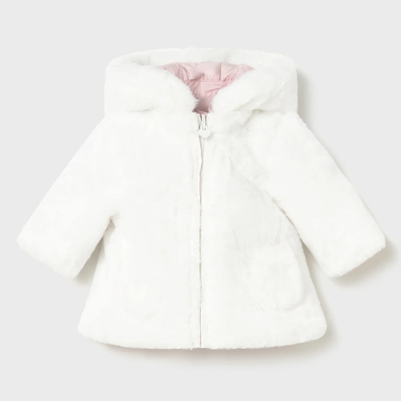 Mayoral reversible coat with faux fur side.