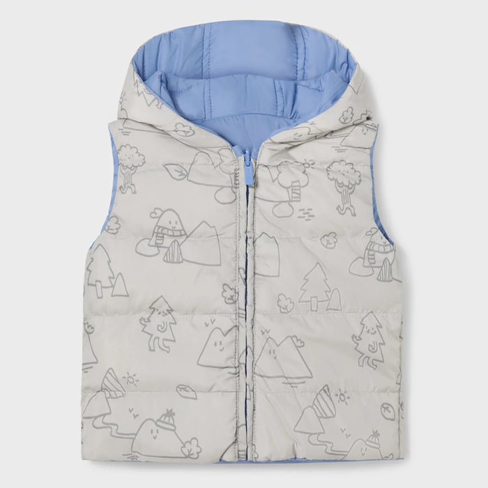 Grey side of the Mayoral reversible gilet. 