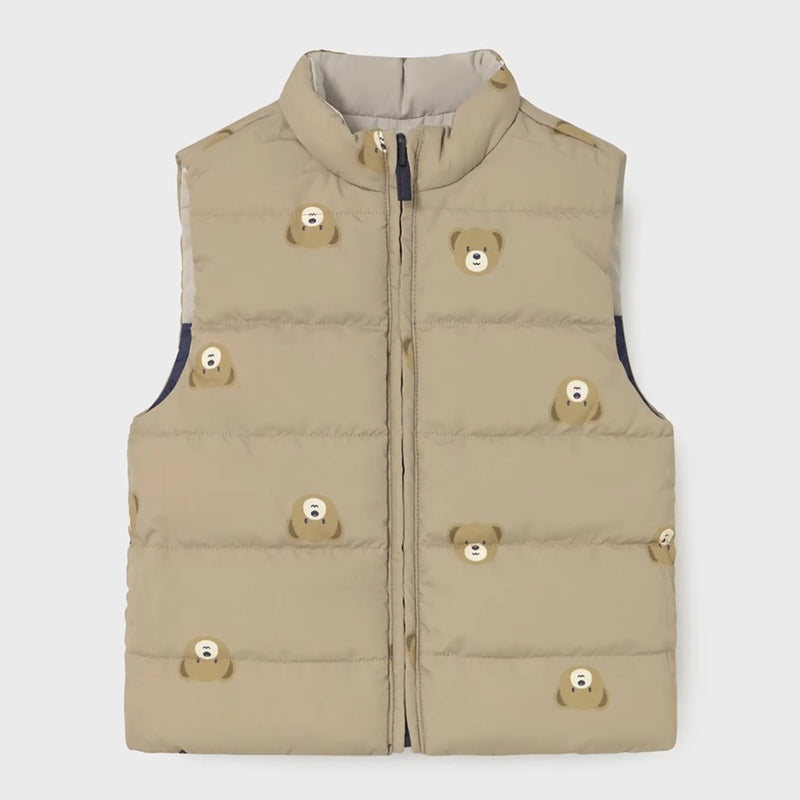 Tan side of the Mayoral reversible gilet.