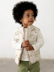 Mayoral beige reversible gilet, modelled by baby boy.
