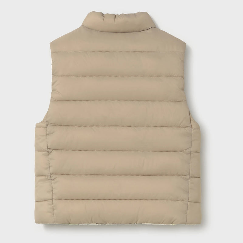 Back of the Mayoral beige reversible gilet.