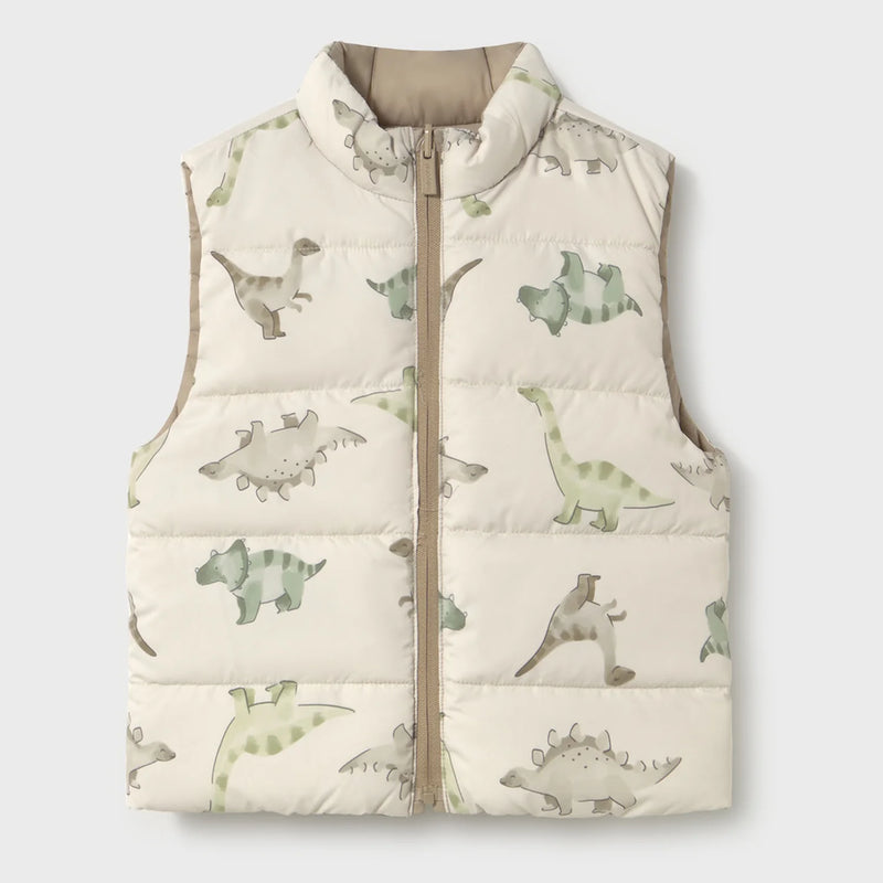 Cream white side of the Mayoral reversible gilet.