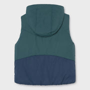 Back of the Mayoral green reversible gilet.