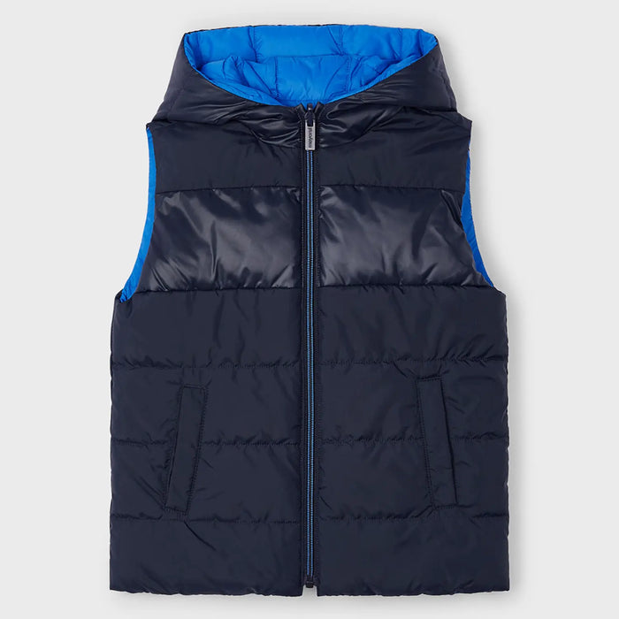 Black side of the Mayoral reversible gilet.